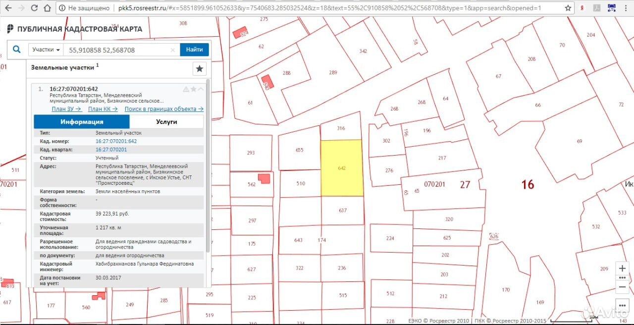 Публичная кадастровая карта набережные челны тукаевский район