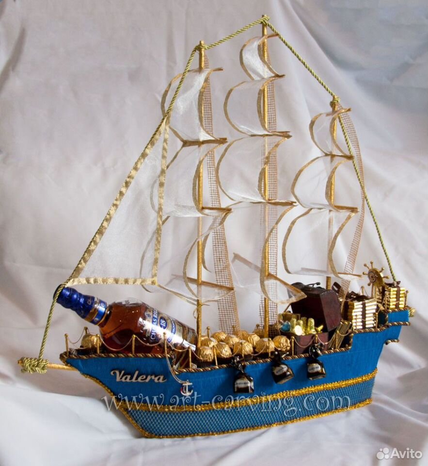 Корабль из конфет своими руками пошаговое фото