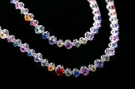 Комплект ожерелье и браслет из сапфиров Chopard