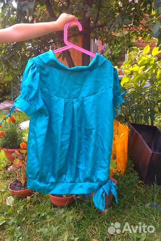 Кофта шёлковая бирюзовая Кофта шёлковая бирюзовая