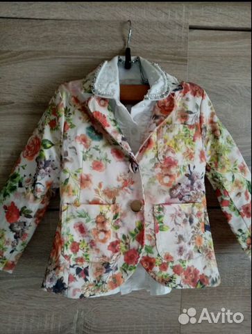 Пиджак + рубашка на девочку 2-4года