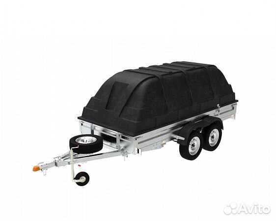 Прицеп двухосный 121345 с пластиковой крышкой