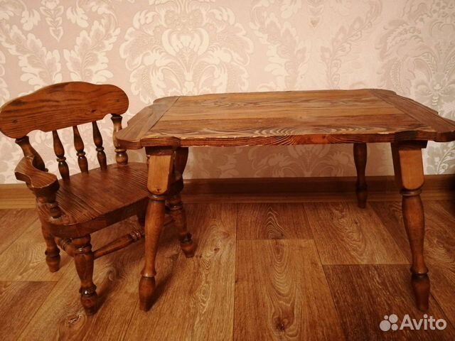 Детский стол и стул из сосны