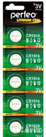 Элемент питания Perfeo CR-1616, шт