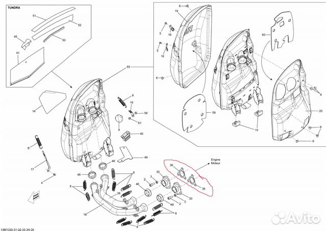 Прокладка выхлопа Ski-doo Lynx 600ACE 514054714