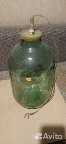 Банка 10 литров стеклянная с водяным затвором