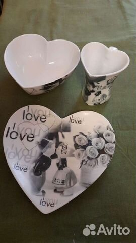 Набор посуды фарфоровый из трех предметов