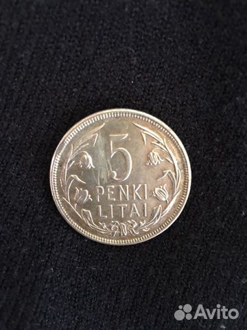 Монета серебро 5 Penki Litai