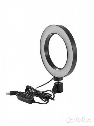 Кольцевая лампа на прищепке 16см