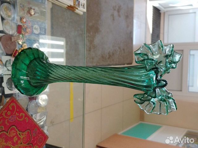 Ваза цветное стекло СССР Винтаж