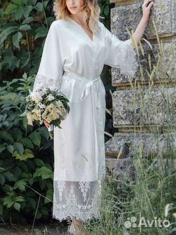 Халат женский шелковый, будуарный