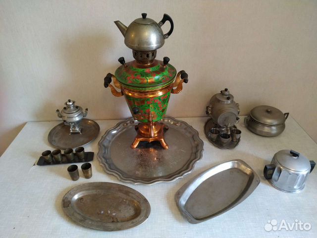 Самовар СССР хохлома сахарница поднос