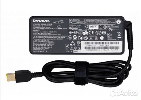 Блок питания Lenovo прямоугольный разъем, 90W