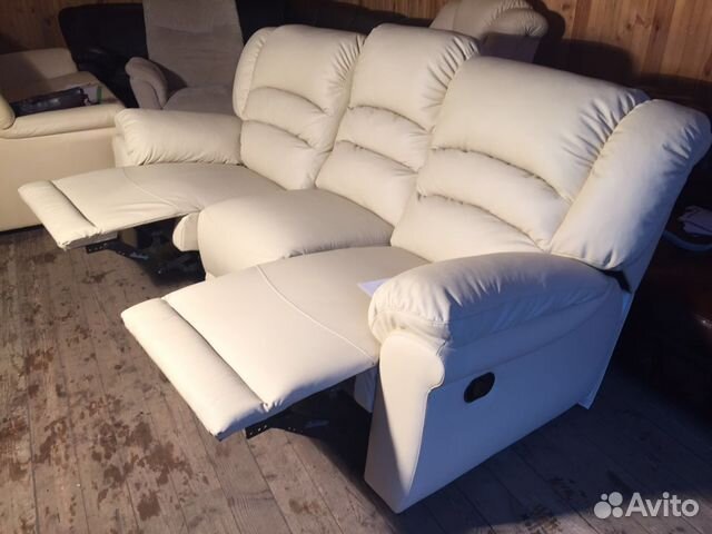 Реклайнер. Германия. Кожаный диван 