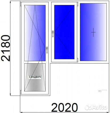 Балконный блок kbe energy 70мм. 2020х2180 купить в москве на.