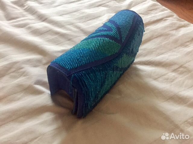 Синяя сумочка с бисером, клатч Zara