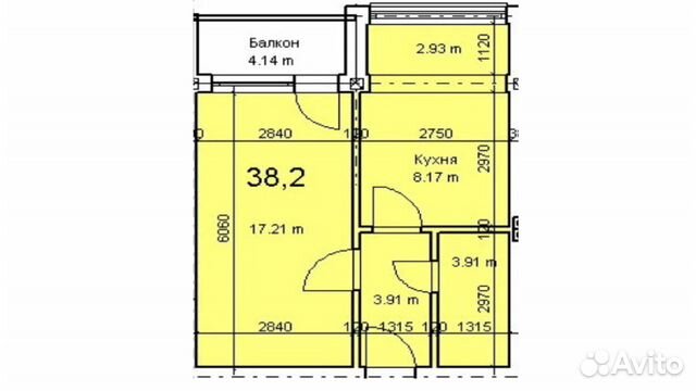 1-к квартира, 38.5 м², 3/5 эт.