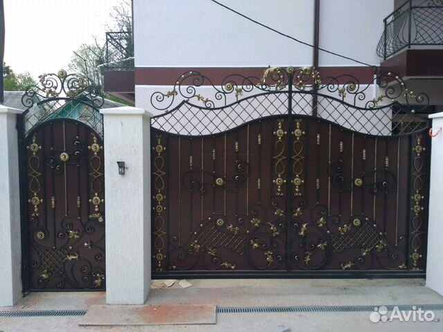 Ворота ручная ковка ла-12, распашные ворота, откат Ворота ручная ковка ла-12, распашные ворота, откат