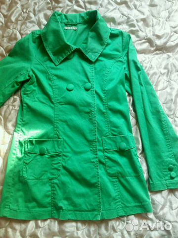 Пальто ichi тренч полупальто плащ зеленый