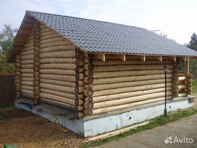 Сруб 6х8+2 терраса и фронтоны рубленное бревно Сруб 6х8+2 терраса и фронтоны рубленное бревно