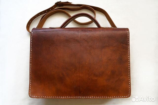 Мужская Кожаная Сумка - Портфель Бычья Кожа
