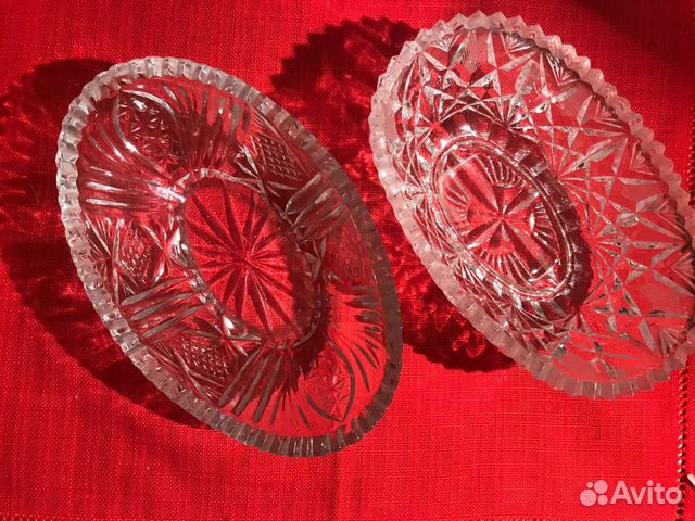 Советский хрусталь 2 конфетницы ладьи