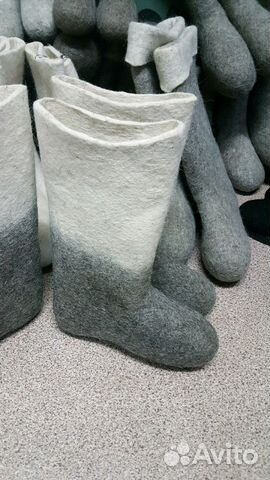 Женские валенки самовалки, комбинированный цвет