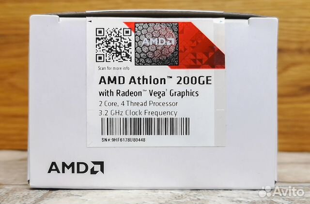 Процессор AMD Athlon 200GE Raven Ridge (AM4, L3 40