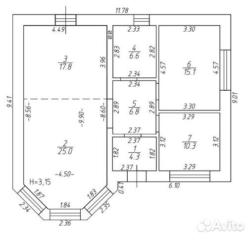 Коттедж 90 м² на участке 5 сот.