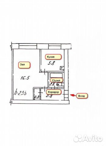 1-к квартира, 30 м², 2/5 эт.