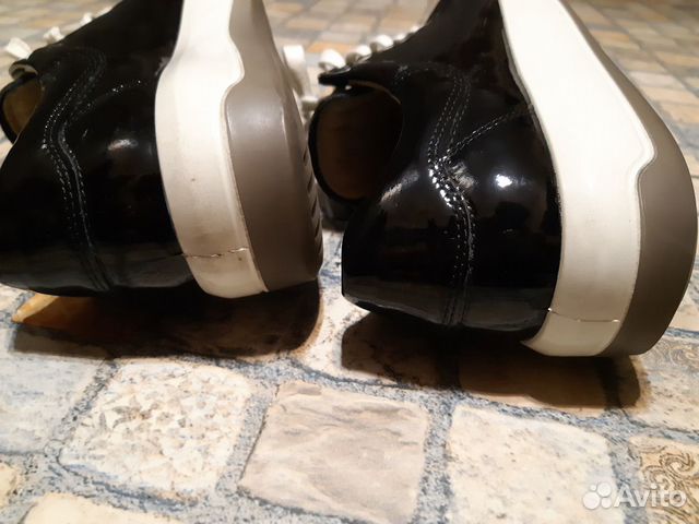 Кеды ботинки ecco лаковая кожа