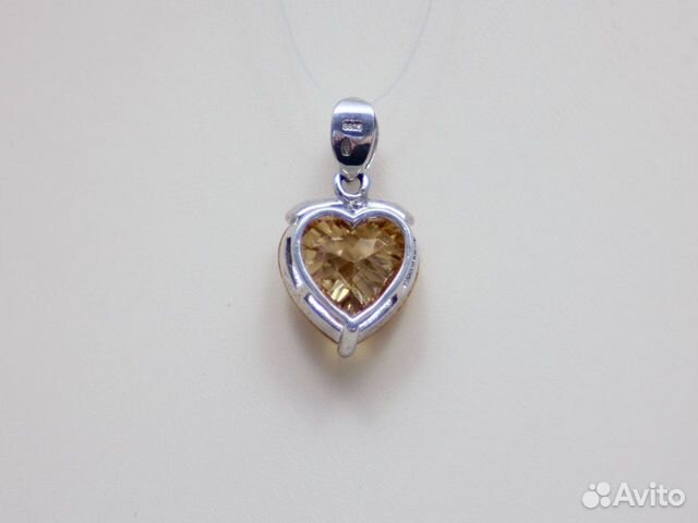Серебряный кулон С топазом И цирконом 7,98 грамм