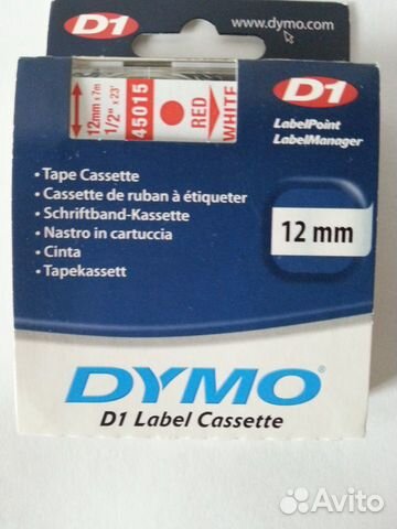 Лента Dymo D1 - 6, 12, 19 х 7 м Лента Dymo D1 - 6, 12, 19 х 7 м
