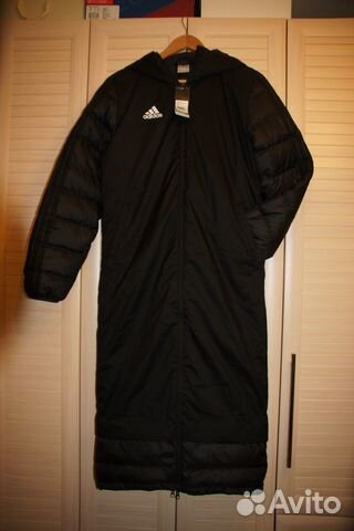 Пуховик Adidas черный футбольный