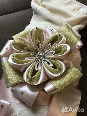 Бант с лентой на выписку из роддома