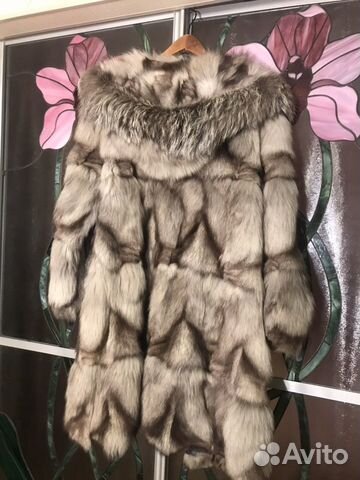 Не Норковая Шуба 48-52 из Песца Белая, Серая