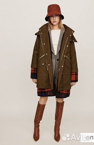 Комбинированная парка с капюшоном Maje Комбинированная парка с капюшоном Maje