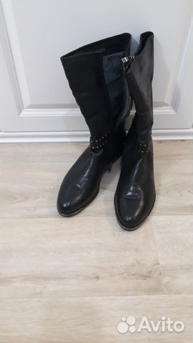 Сапоги зимние кожаные, черные, 38 размер Сапоги зимние кожаные, черные, 38 размер
