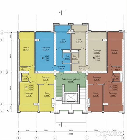 2-к квартира, 72.4 м², 4/10 эт. 2-к квартира, 72.4 м², 4/10 эт.