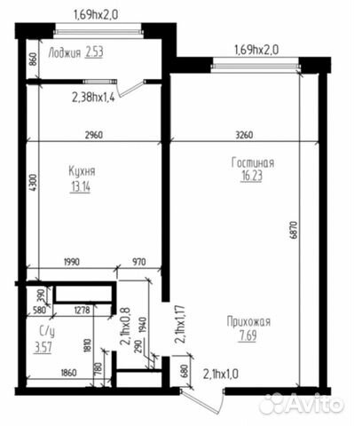 1-к квартира, 44 м², 16/16 эт. 1-к квартира, 44 м², 16/16 эт.