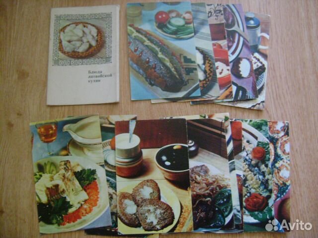 Наборы открыток с рецептами 70-80-х гг