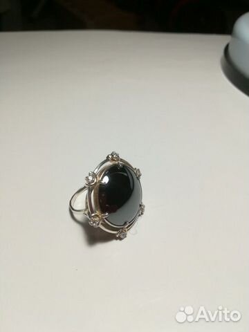 Серебряное кольцо с гематитом