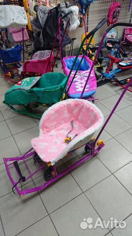 Коляска Санки Ника с выдвижными колесами новые