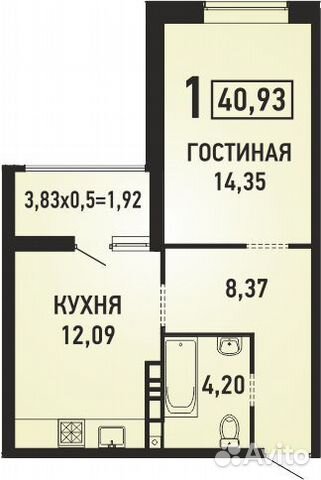 1-к квартира, 40.9 м², 9/18 эт.