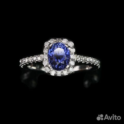 Кольцо бел.зол. с сапфир. 1,41 ct и брилл. 0,45 ct