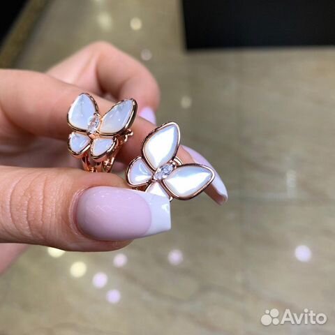 Серьги бабочки Van Cleef новые