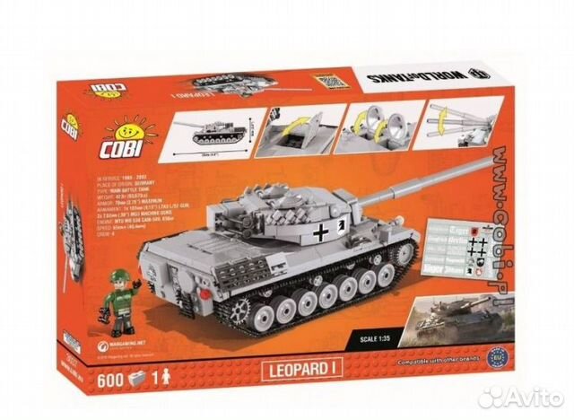 Конструктор cobi Немецкий танк Leopard 1 cobi-3037 Конструктор cobi Немецкий танк Leopard 1 cobi-3037