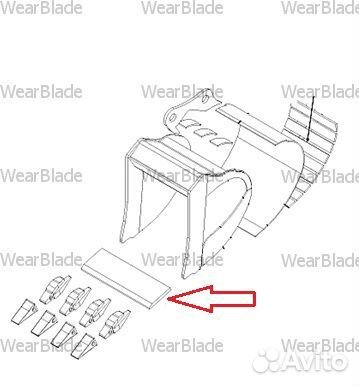 Нож Terex/ JCB, ремонтный ковша, 8 отв, 620*20*200 Нож Terex/ JCB, ремонтный ковша, 8 отв, 620*20*200