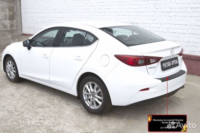 Накладка на задний бампер Mazda 3 седан 2013-2016 Накладка на задний бампер Mazda 3 седан 2013-2016