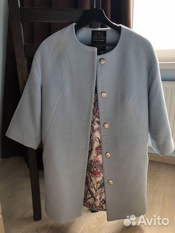 Полупальто голубое